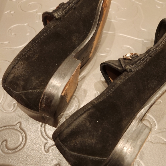 Black Gucci Women's Suede Loafers Size 7.5 B - Picture 6 of 8